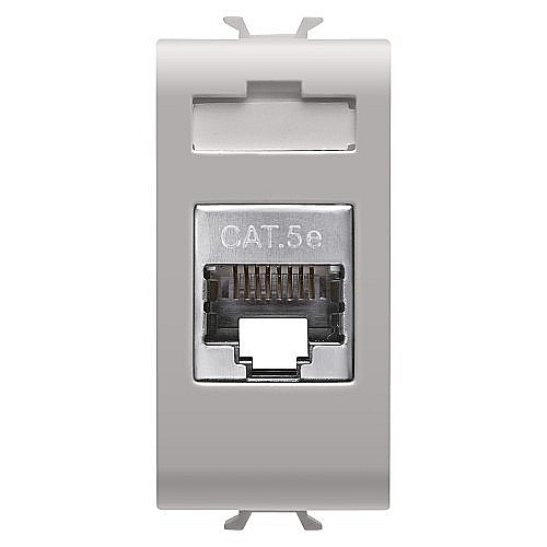 PRZ GW13422 Priza RJ45 FTP cat 5e 1 modul CH/Bej Satin [1]