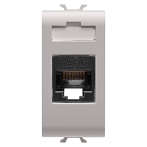 PRZ GW13423 Priza RJ45 UTP cat 6 1 modul CH/Bej Satin [1]