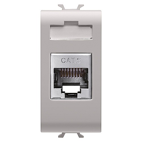 PRZ GW13424 Priza RJ45 FTP cat 6 1 modul CH/Bej Satin [1]