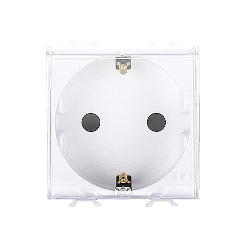 PRZ GW15242 Priza cu Protectie Copii cu capac 2P+T DE 250V 16A 2 module CH/Alb Satin [1]