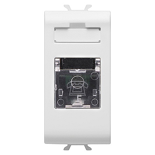 PRZ GW15401 Priza telefon RJ11 1 modul CH/Alb Satin [1]