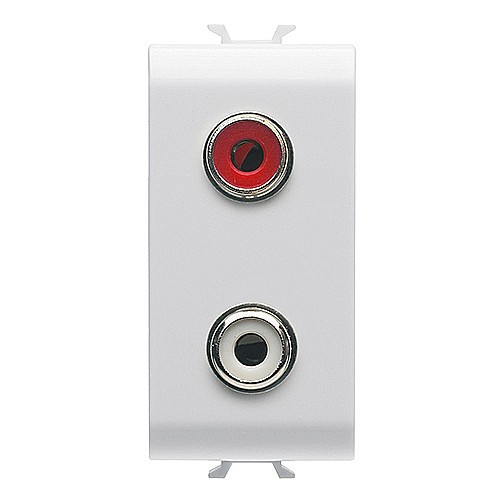 PRZ GW15453 Priza 2xRCA 1modul CH/Alb Satin [1]