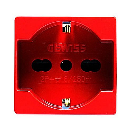 PRZ GW20296 Priza cu Protectie Copii 2P+E IT/DE 250V 16A bivalenta 2 module SY/RED [1]