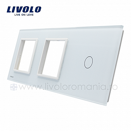 Rama Priza dubla + intrerupator simplu alb [1]