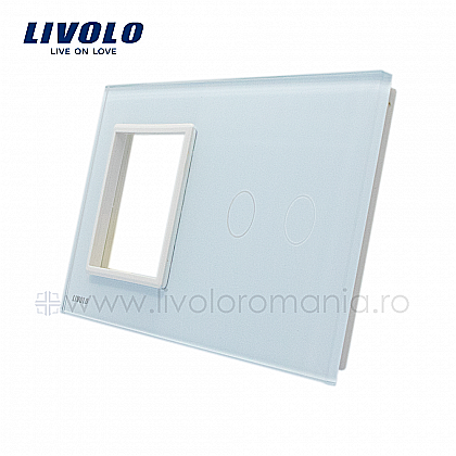 Ramă Priză simplă + Întrerupător dublu alb [1]