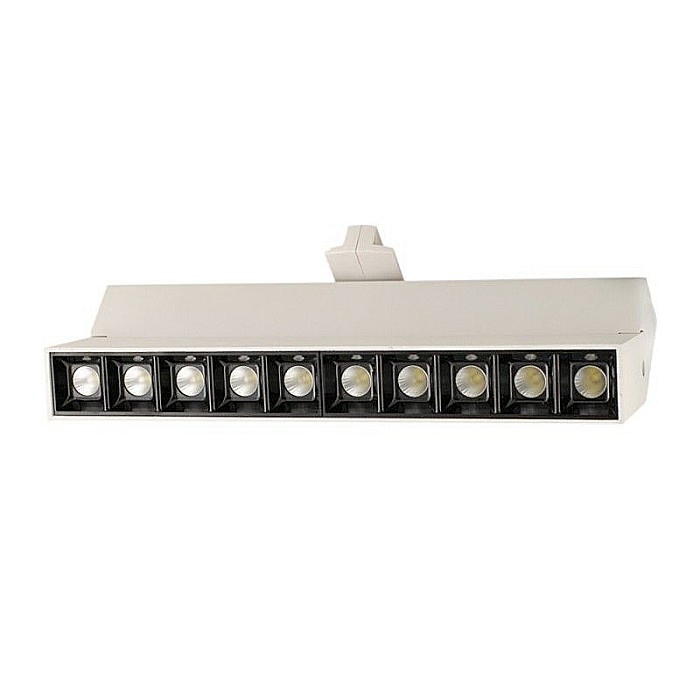Spot LED 20W, 2280lm - 50 000 ore, directionabil pe sina monofazata, iluminare comerciala, LED Market, LM35-10WH, Corp alb [1]