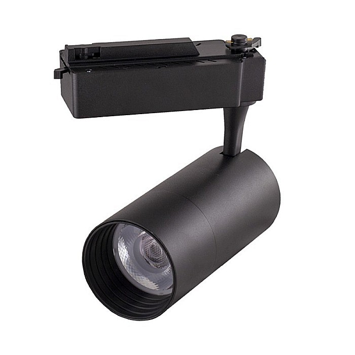 Spot LED 30W, 3420lm - 50 000 ore, directionabil pe sina monofazata, iluminat comercial, LED Market, HS-009-2WH, Corp negru [1]