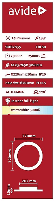 Spot LED ALU 18W Ø220 lumina calda [3]
