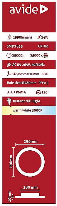 Spot LED ALU 24W Ø296 lumina calda [3]