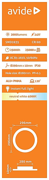Spot LED ALU 24W Ø296 lumina neutra [2]