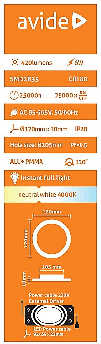 Spot LED ALU 6W Ø120 lumina neutra [2]