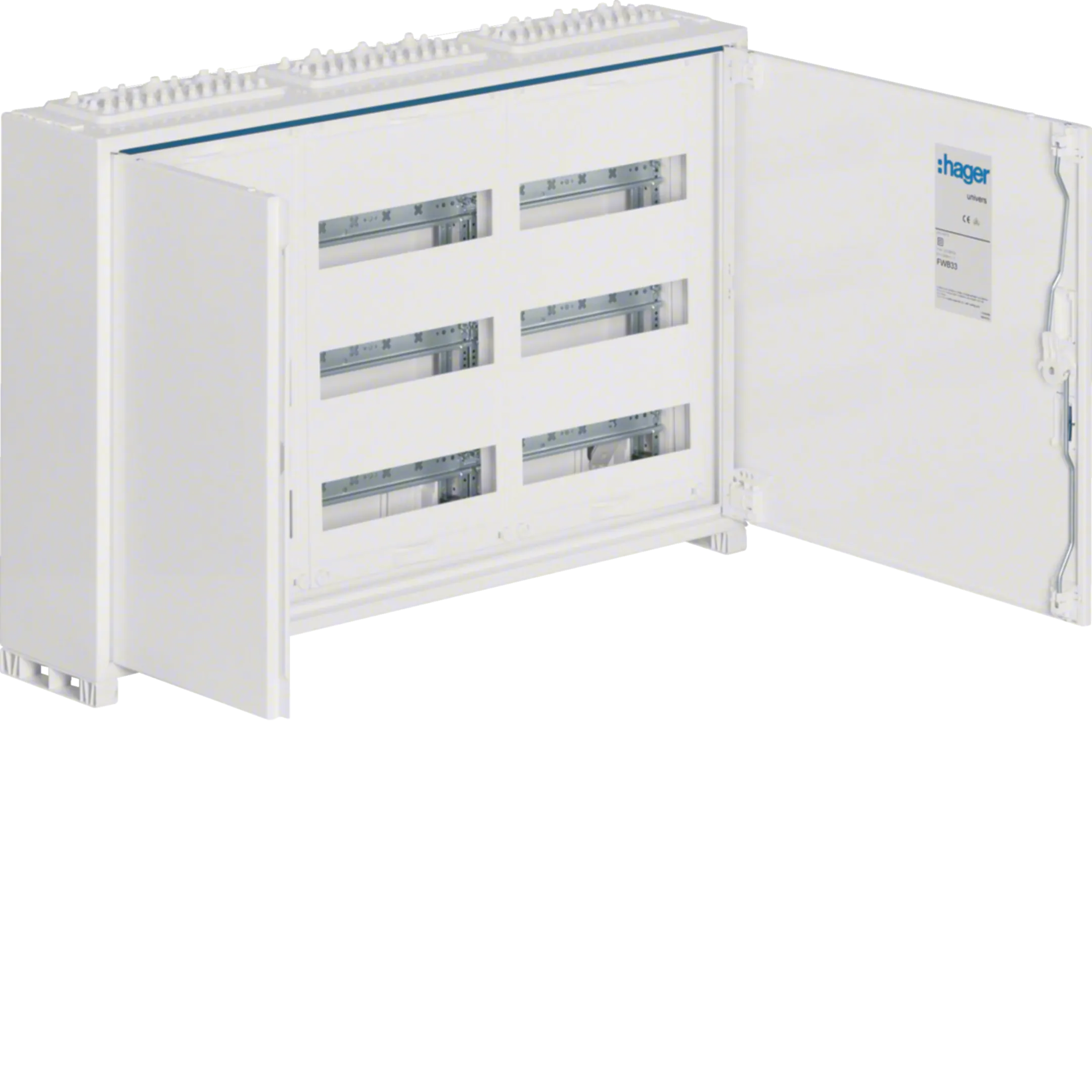 Tablou electric metalic, 108 module, 3X36, aplicat, Hager, Univers, IP44, FWB33S [1]