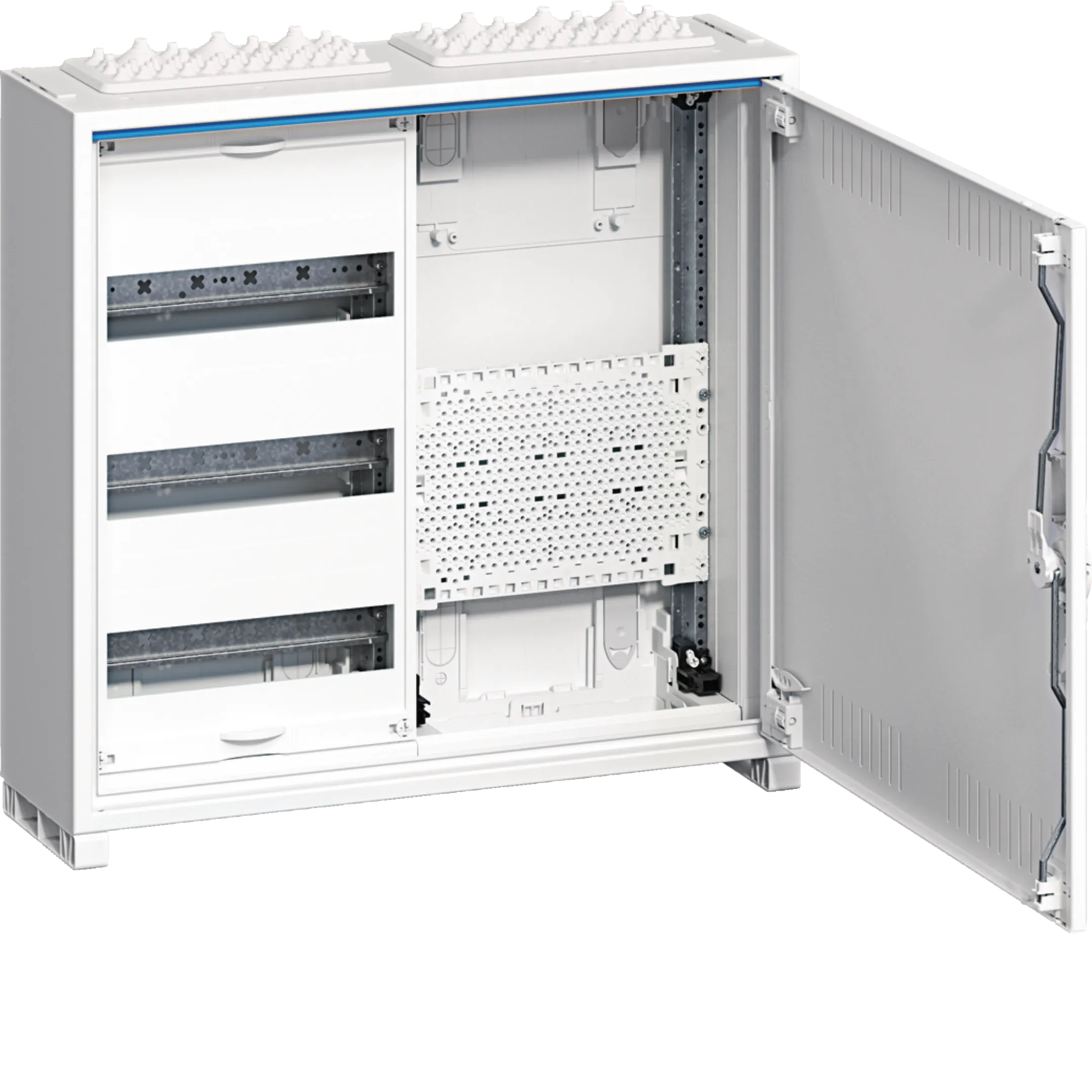 Tablou electric metalic, 36 module, 3X12, aplicat, Hager, Univers, IP31, cu sectie multimedia, FWB32K1 [1]