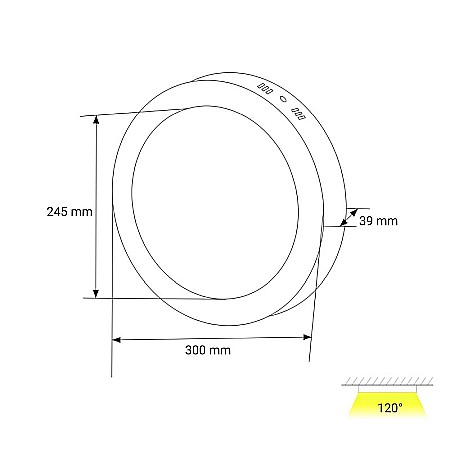 Aplica rotunda LED 24W, 2520lm - 50 000 ore, LED Market, LM-P0124-RS [1]