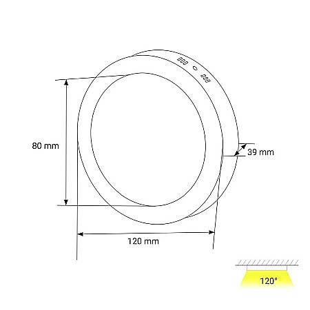 Aplica rotunda LED 6W, 630lm - 50 000 ore, LED Market, LM-P0106-RS [1]