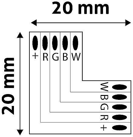Iluminat banda LED - Banda LED 12V RGB+W  L - Conector