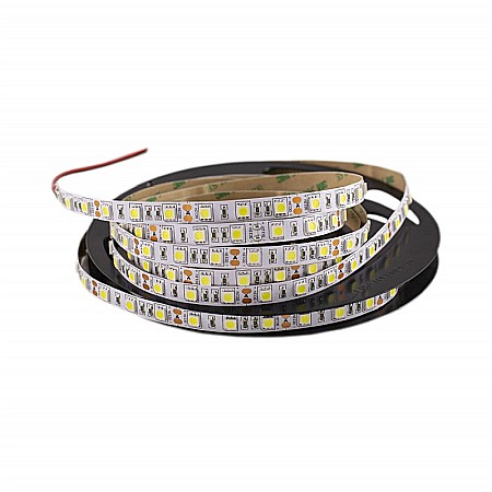 Iluminat banda LED - Banda LED 12VDC 14.4W/ML - 50 000 ore, Rola 5m, 60xSMD5050/ML, IP20, LED Market, 3000K lumina calda