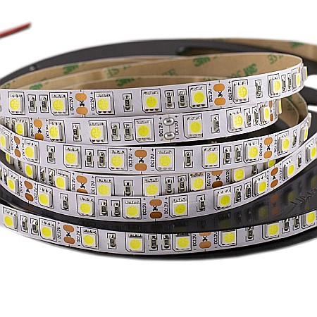 Banda LED 12VDC 14.4W/ML - 50 000 ore, Rola 5m, 60xSMD5050/ML, IP20, LED Market, 4000K lumina naturala [1]