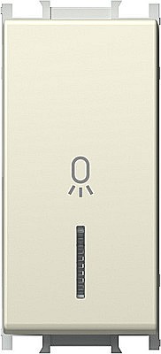 Prize si intrerupatoare - Buton cu LED Simplu TEM 1M 16A IP20 Crem TEM-SM11IWIN02