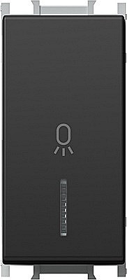 TEM - GAMA MODUL - Buton cu LED Simplu TEM 1M 16A IP20 Negru TEM-SM11SBIN02