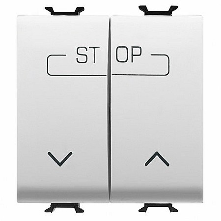 Gewiss Chorus - Buton pentru comanda combinata 1P ND 16A 2 module CH/Alb