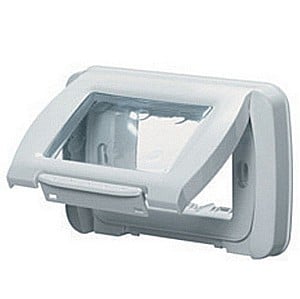 Gewiss System - Capac cu rama si suport 4 module IP55 SY/WH