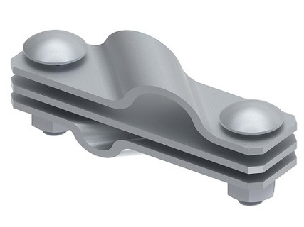 Accesorii priza de pamant - Conector Diagonal pentru Conductor 8-10 mm și Bandă pentru Paratrăsnet