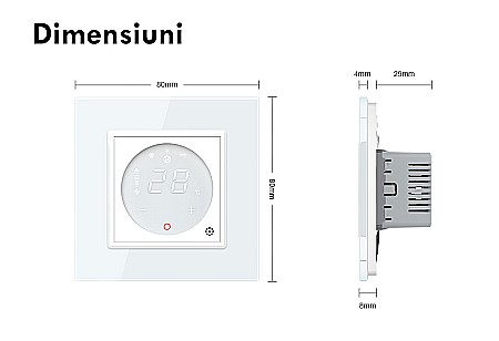 Controller pentru aer conditionat, cu rama sticla negru [13]