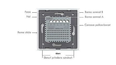 Controller pentru aer conditionat, cu rama sticla negru [14]