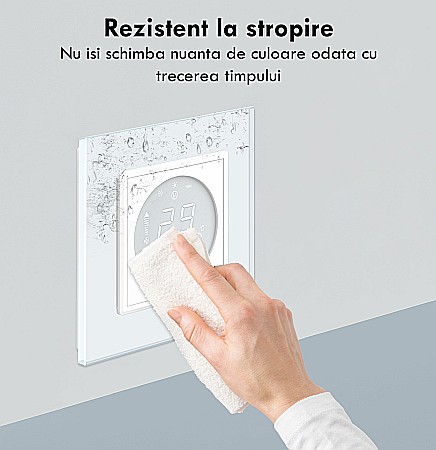 Controller pentru aer conditionat, cu rama sticla negru [9]