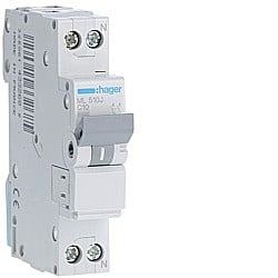 Siguranta Curba C - Disjunctor 10A, 1P+N, 6kA, C
