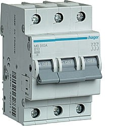Siguranta Curba B - Disjunctor 10A, 3P, 6kA, B