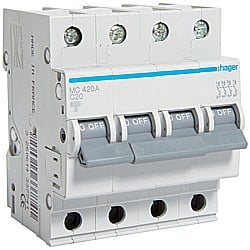 Siguranta Curba C - Disjunctor 20A, 4P, 6kA, C