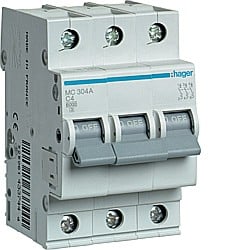 Siguranta Curba C - Disjunctor 3P, 4A, 6kA, C