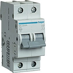 Siguranta Curba C - Disjunctor 4A, 2P, 6kA, C