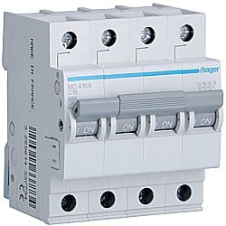 Siguranta Curba C - Disjunctor 4P, 16A, 6kA, C