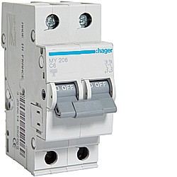 Sigurante automate - Disjunctor 6A, 2P, 4,5kA, C