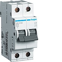 Siguranta Curba B - Disjunctor 6A, 2P, 6kA, B