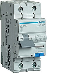 Disjunctor diferential 16A, 1P+N, 6kA, C