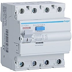 Sigurante Hager - Disjunctor diferential 25A, 4P, 6kA