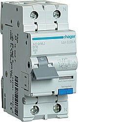 Disjunctor diferențial P+N 16A/30mA, B, 6kA, tip A