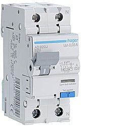 Disjunctor diferențial P+N 20A/30mA, B, 6kA, tip A