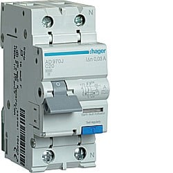 Disjunctor diferențial P+N 20A/30mA, C, 6kA, tip A