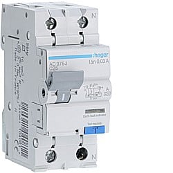 Disjunctor diferențial P+N 25A/30mA, C, 6kA, tip A