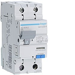 Disjunctor diferențial P+N 6A/30mA, B, 6kA, tip A