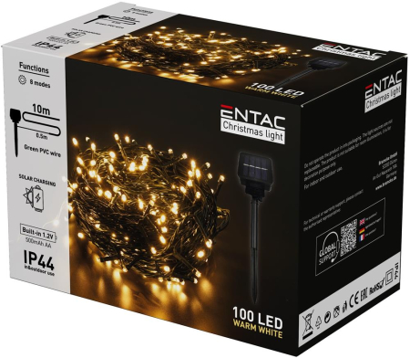 Iluminat decorativ de Craciun - ghirlanda cu panou solar