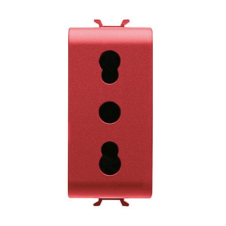 Gewiss Chorus - GW10213 Priza rosie cu Protectie Copii IT 250V 16A 2P+E bivalenta 1 modul CH/RED