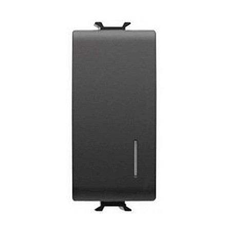 Gewiss Chorus - GW12092 Intrerupator cap cruce iluminabil 1P 16AX 1 modul CH/Negru Satin