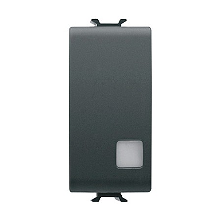 Gewiss Chorus - GW12133 Buton cu revenire iluminabil cu lentila 1P NO 16A 1 modul CH/Negru Satin