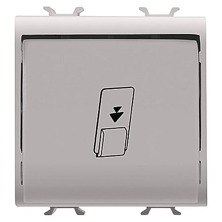 Gewiss Chorus - GW13039 Intrerupator card 1P 16AX 2 module CH/Bej Satin